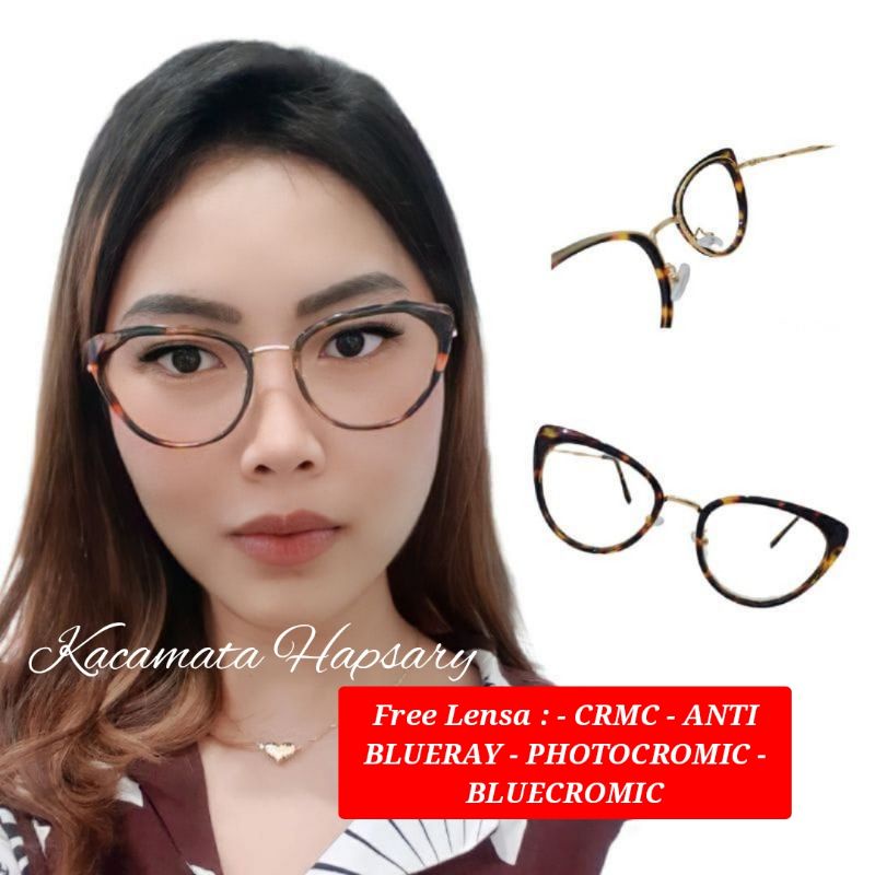 KACAMATA MINUS FRAME CAT EYE MEYKA LENSA ANTI RADIASI KOMPUTER | KACA MATA WANITA 58817 FASHION | KACAMATA PLUS