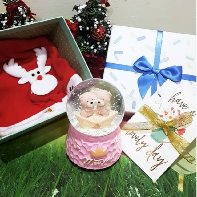 Snowball music box / kotak musik snowball / music box / kotak musik / hadiah medan / kado medan
