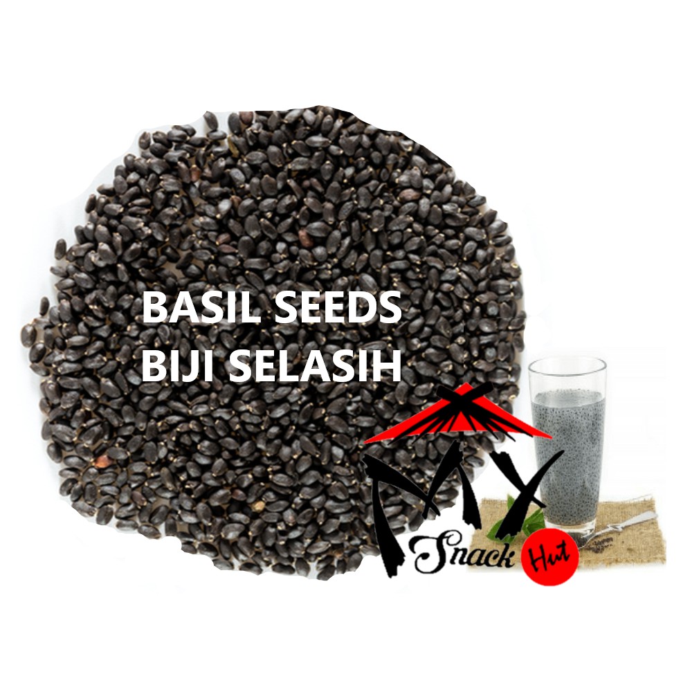 Basil Seeds 50gr Biji Kemangi Selasih Telasih Organik Organic Basil Seed Topping Isian Minuman