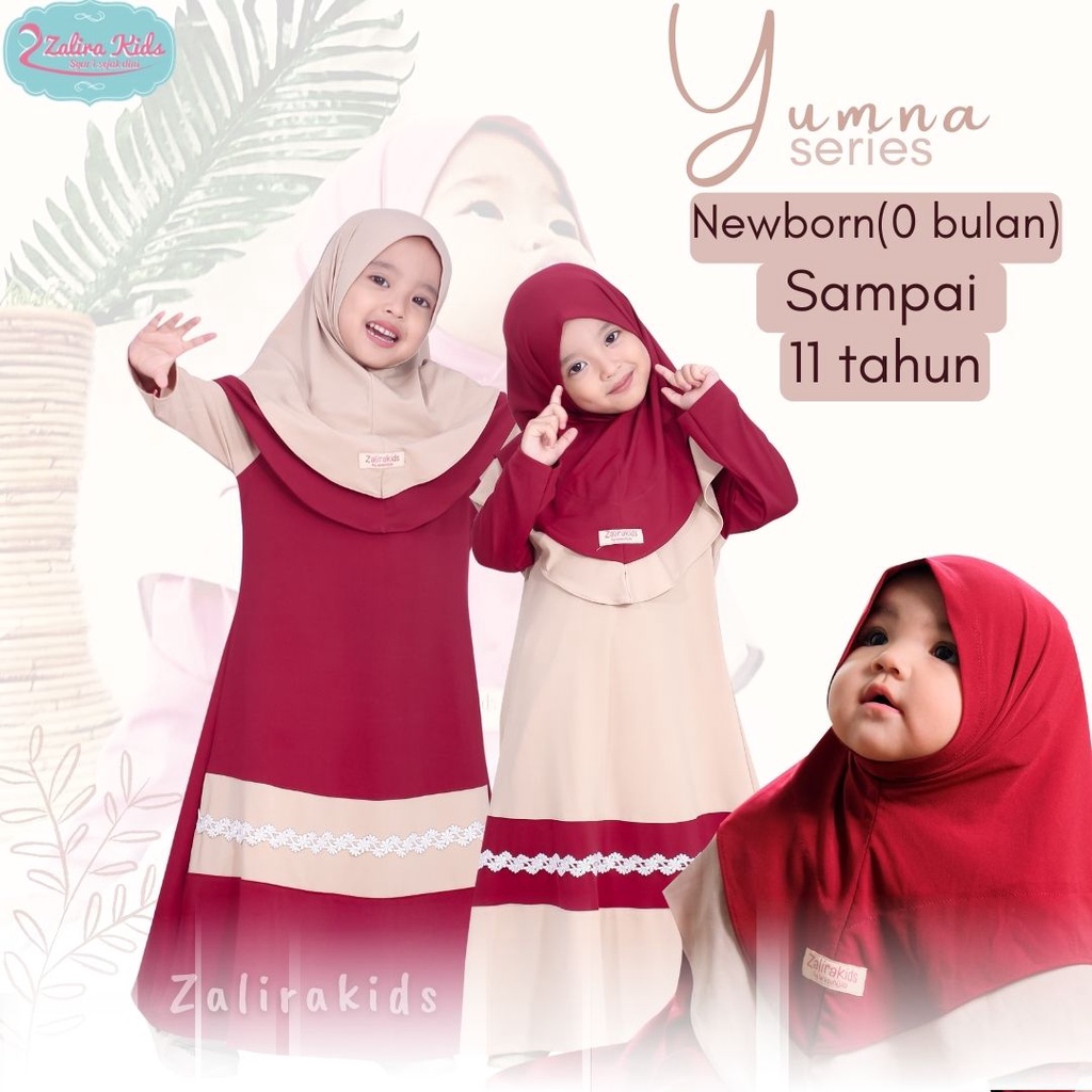 Yumna Series | Gamis anak perempuan terbaru import Umur 0 Buan - 11 tahun by Zalira Kids | Zalirakids Official