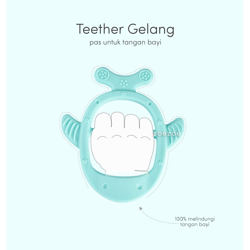 BABY SHARK Teether Silicone Gigitan Bayi Bentuk Gelang Premium ZOEZOE