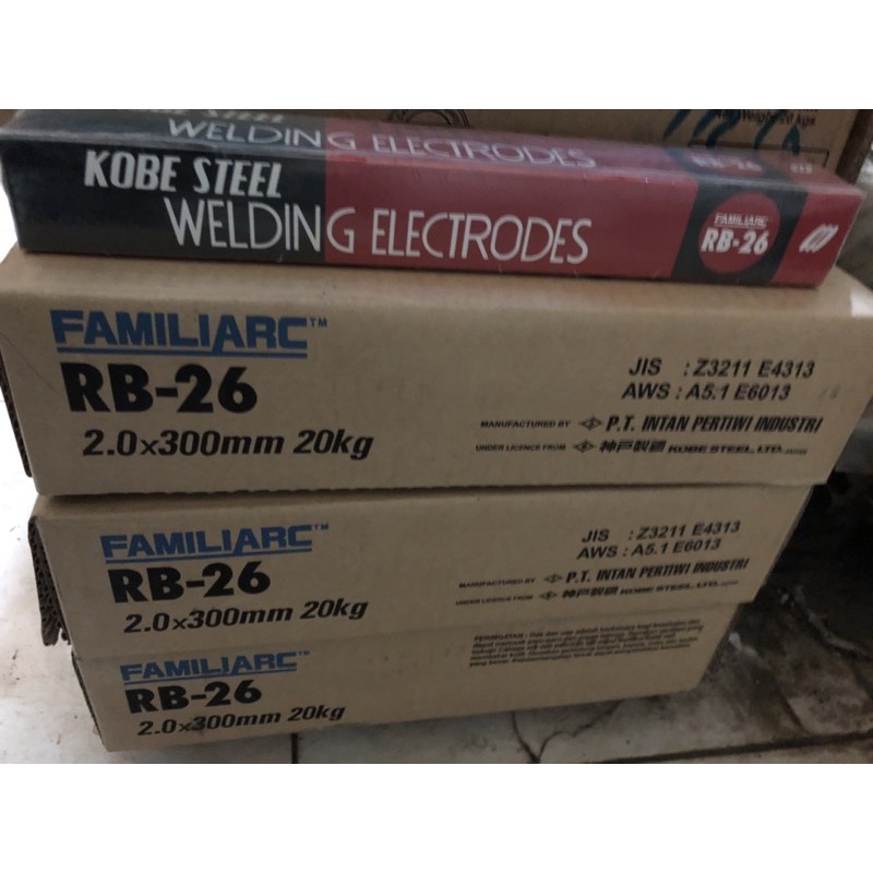 KAWAT LAS RB-36 2MM KOBE 2KG - KAWAT LAS BESI 2MM RB-26 KOBE STEEL 2KG