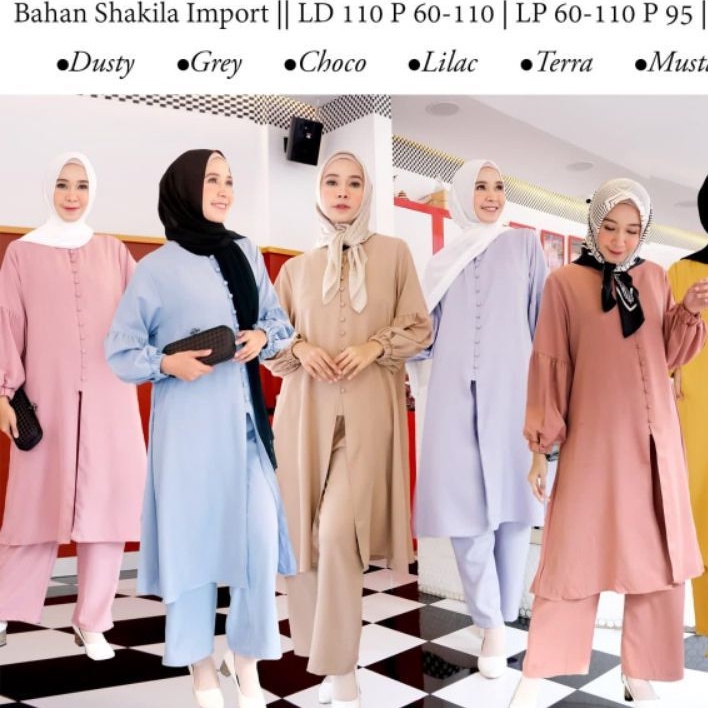 Rama Tunik Set Jumbo Ld 110/One Set Polos/One Set Kerja/Tunik Set/Tunik Set Formal