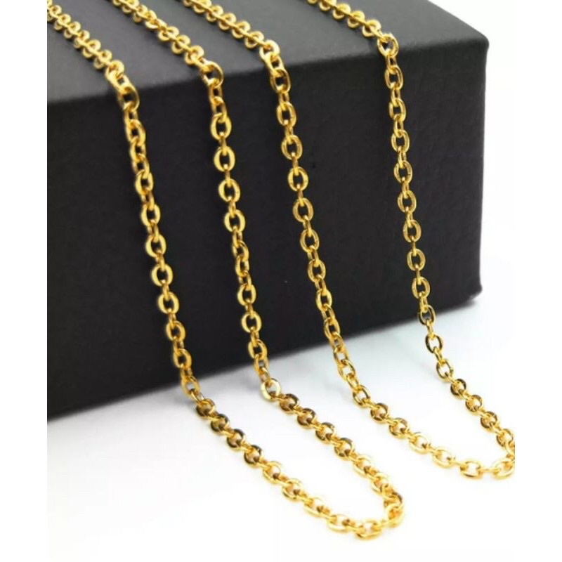 kalung rantai titanium gold