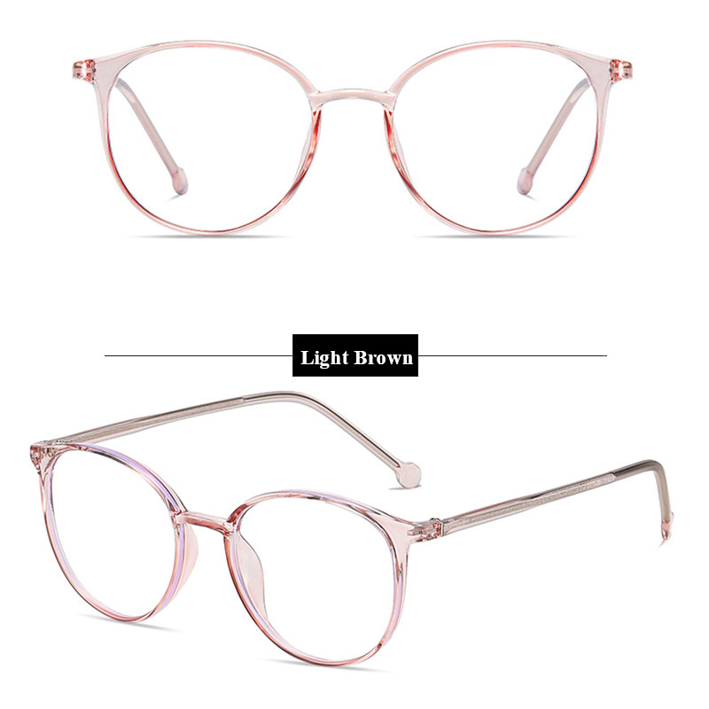 Viendo 2021 Baru Kacamata Anti Radiasi Photocromic 2 in 1 Untuk Wanita Pria Cowok Retro TR90 Elastik Frame Kacamata Komputer Anti Blueray Silau Photocromic Minus Bluecromic Minus Fotocromik Anti Sinar Matahari UV400 Kaca Mata Hitam-Light Brown