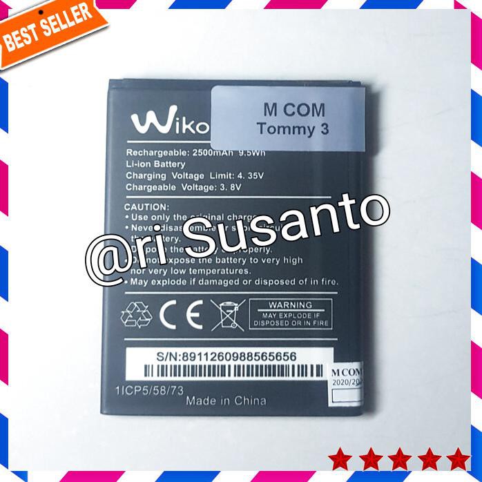 ACC HP BATERAI MCOM WIKO TOMMY 3 TOMMY 3 PLUS W_K600 K600AG ORIGINAL