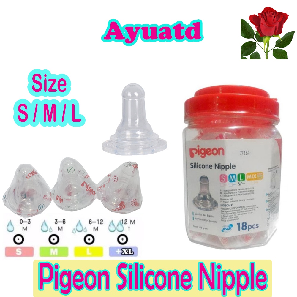 Dot Pigeon Silicone Nipple L, M, S