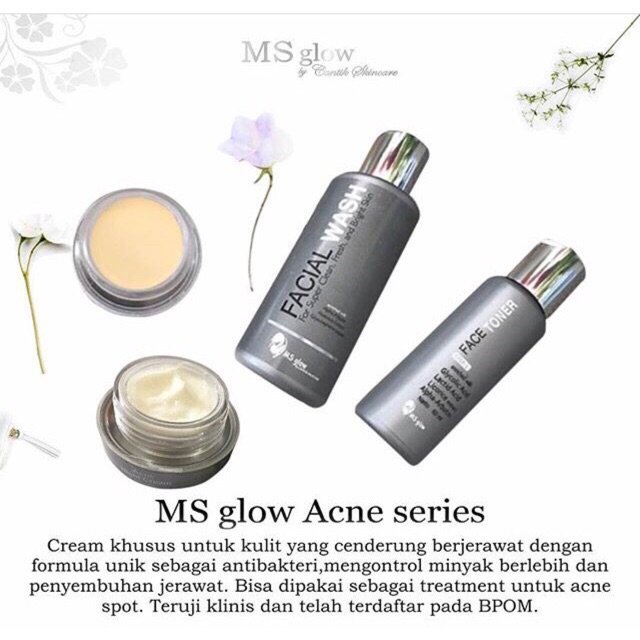 Paket wajah Acne Ms Glow by Cantikskincare ready stock