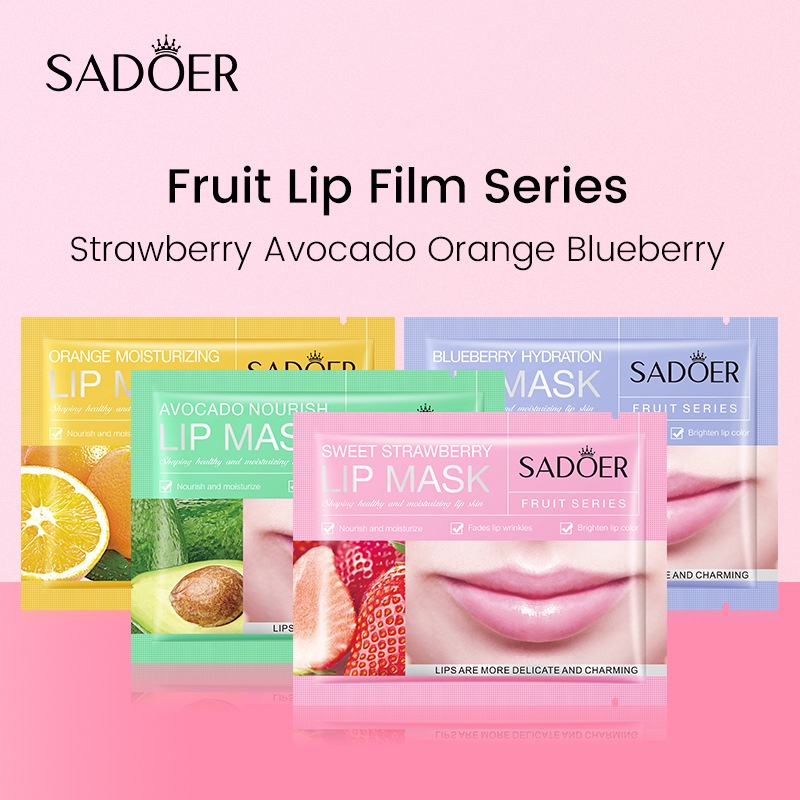 SADOER Lip Mask Masker Bibir Fruit Series Moisturizing Lip Lines 4 Varian Rasa