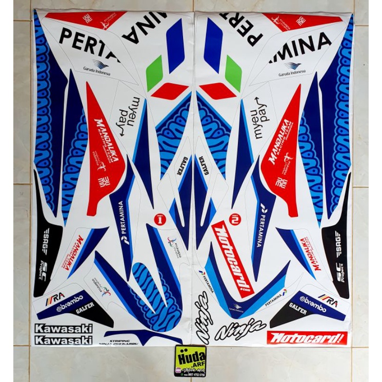 STRIPING VARIASI NINJA 250 KARBU LIS DECAL STICKER VARIASI NINJA 4T NINJA 250 CARBU "MANDALIKA"