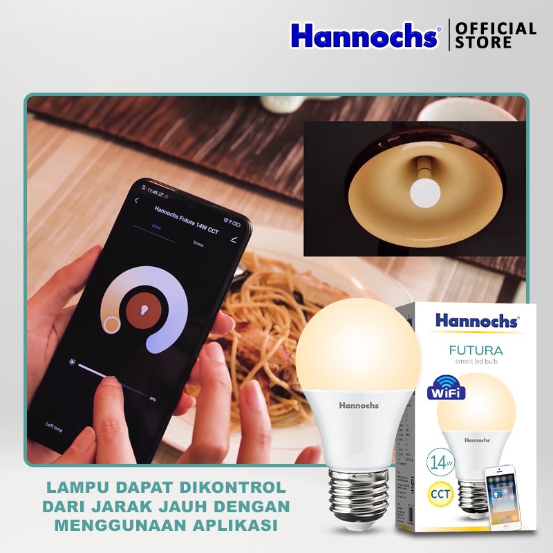 Hannochs Smart LED Futura 14 watt CCT Lampu Wifi