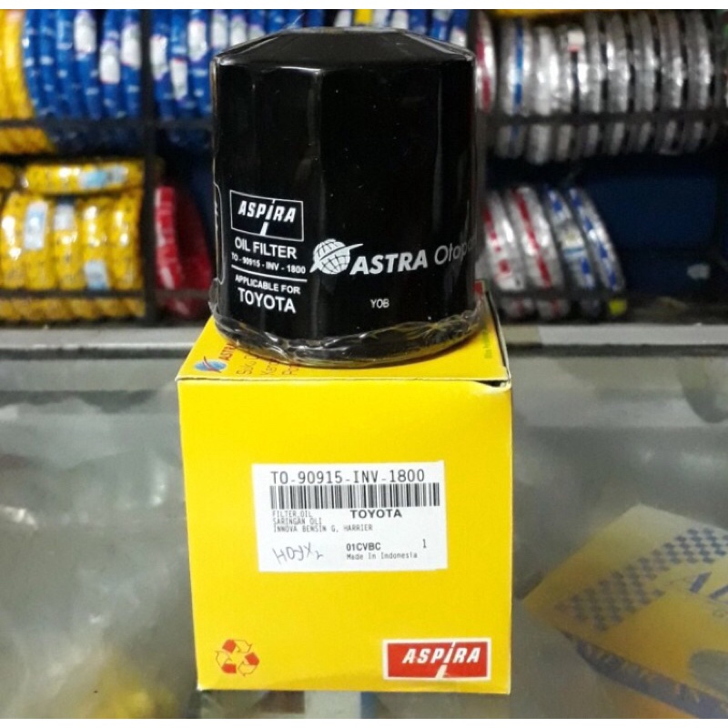 FILTER OLI INNOVA/FORTUNER BENSIN/DIESEL HARRIER HI-LUX ALPHARD TO-90915-INV-1800 ASPIRA ORIGINAL