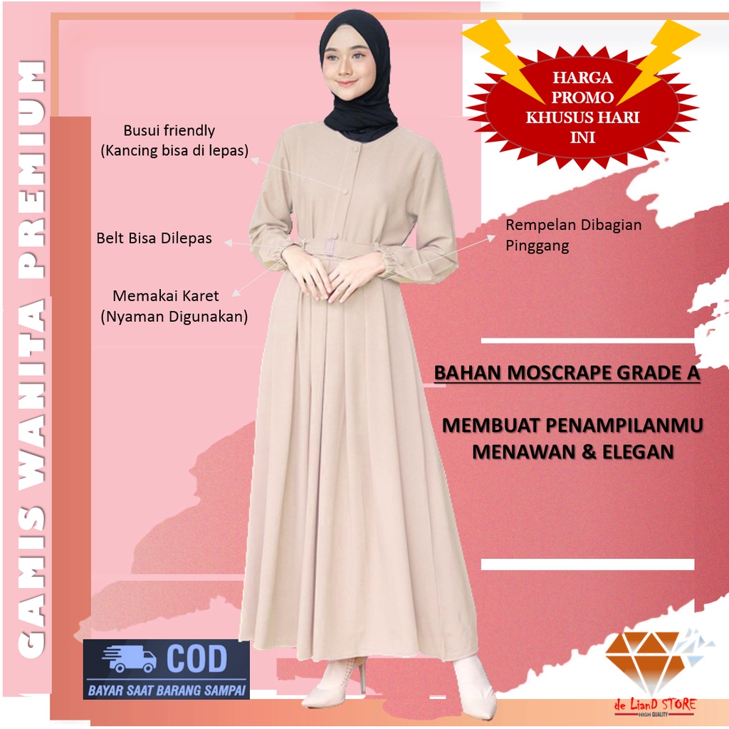 gamis terbaru 2021 lebaran wanita muslim elegan mewah gamis remaja polos model terbaru kekinian 2021