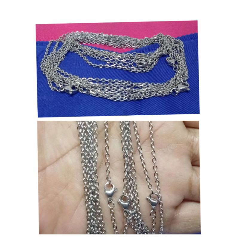 P12. kalung titanium model Rantai 45 cm