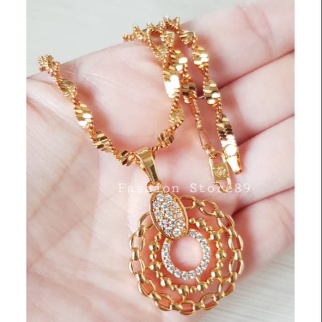 Kalung model stylis fashion xuping import lapis emas replica emas bahan xuping import