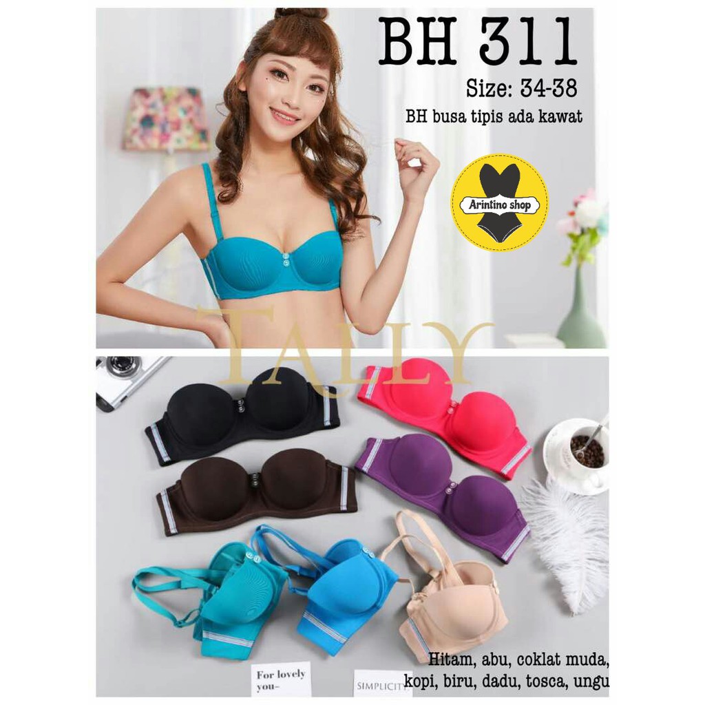 Bh Bra Tally 311 (CUP A) 1/2 Cup Licin | Bra Busa Kawat Half Cup |