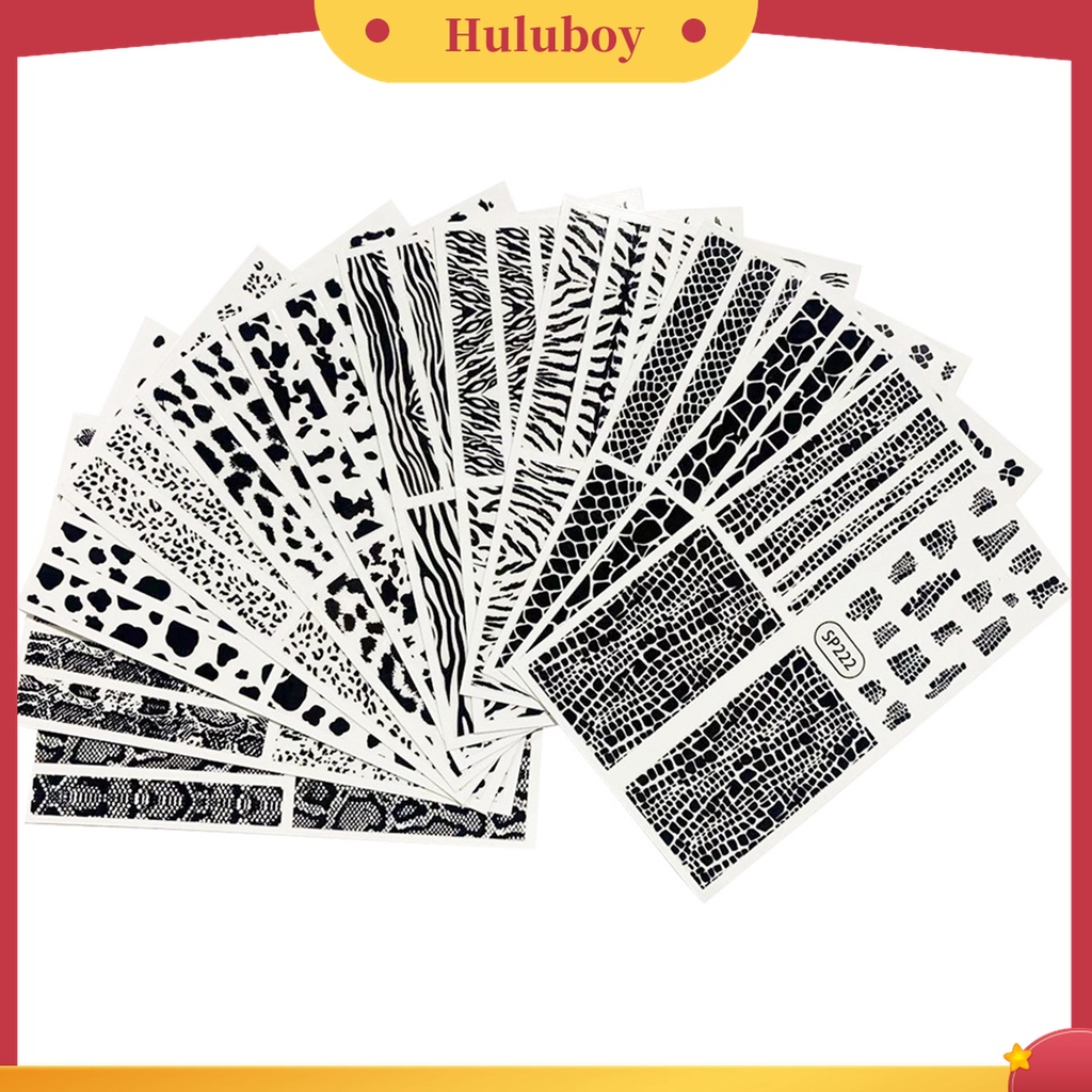Huluboy Huluboy♡ Stiker Kuku Motif Kulit Ular 3D Ultra Tipis Untuk Wanita