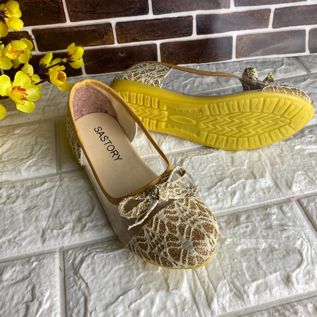 [TAMAN SEPATUKU] SEPATU TRENDY MURAH FLATSHOES PESTA BROKAT ANAK USIA 6 7 8 TAHUN HAX16