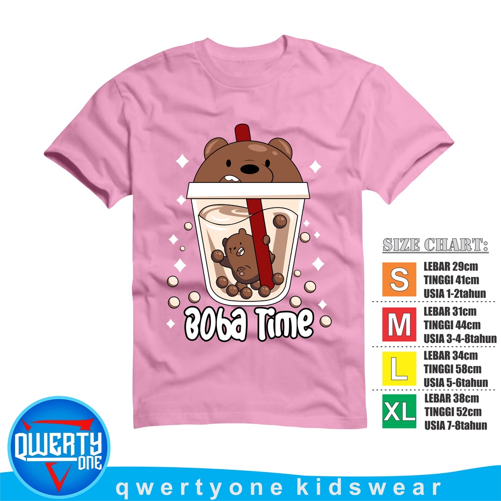 KAOS ANAK PEREMPUAN BOBA TIME PINK 1-8 TAHUN