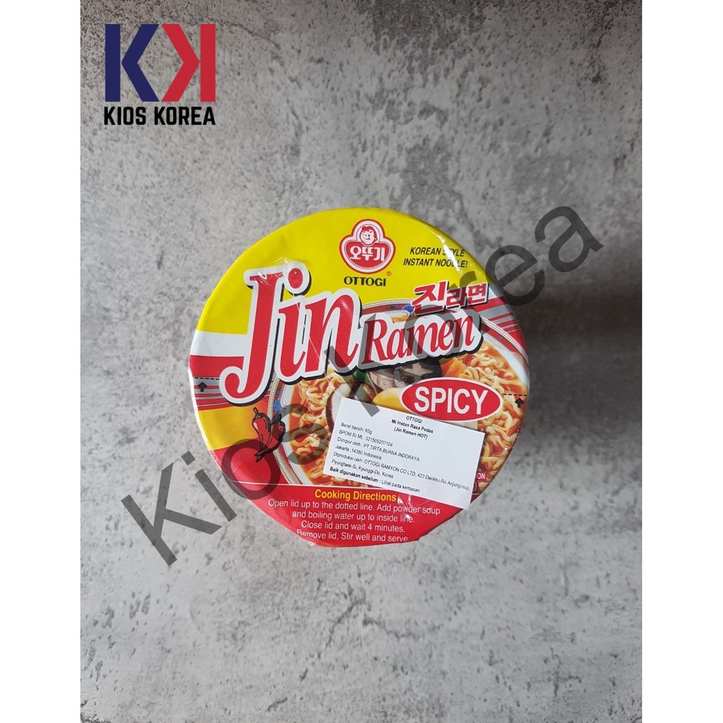 

OTTOGI JIN RAMYEON HOT & SPICY 65gr - CUP - RAMYUN RAMEN MIE KOREAN NOODLE [READY STOCK]