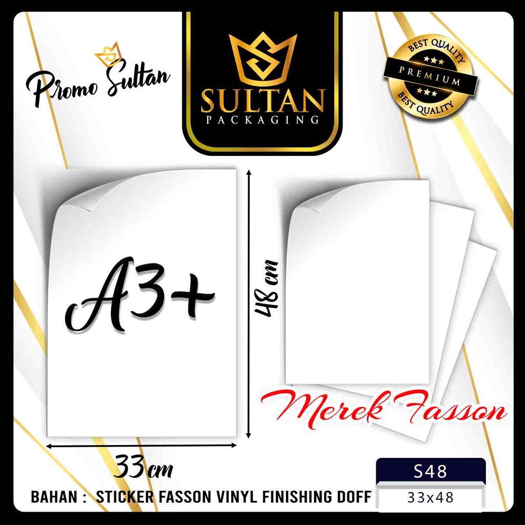 

Kertas Sticker Yupo Vinyl - Kertas Transparan A3+ - S48