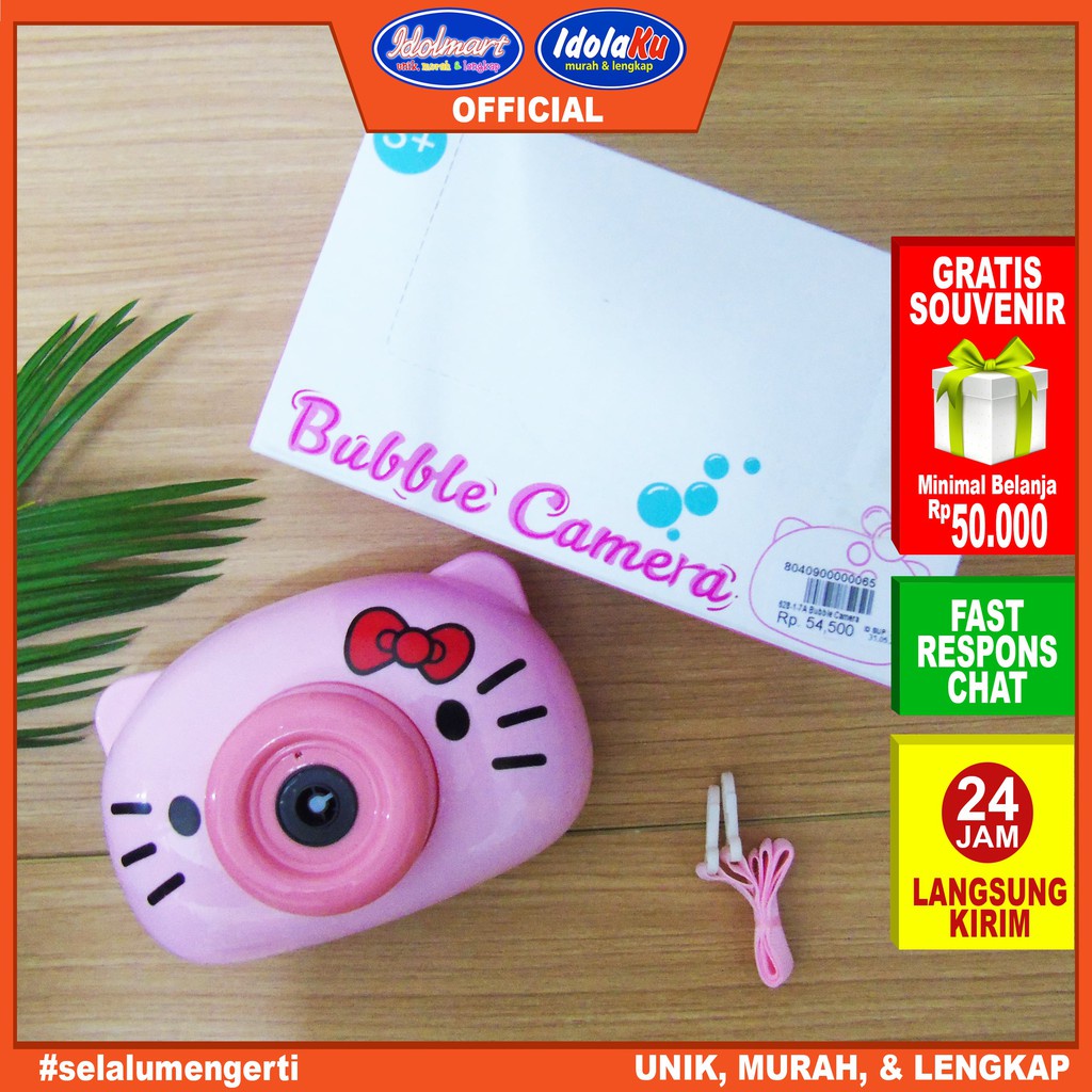 IDOLMART Mainan Bubble Elektrik Bentuk Kamera machine / Gelembung Bubble camera Lampu Dan Musik Surabaya