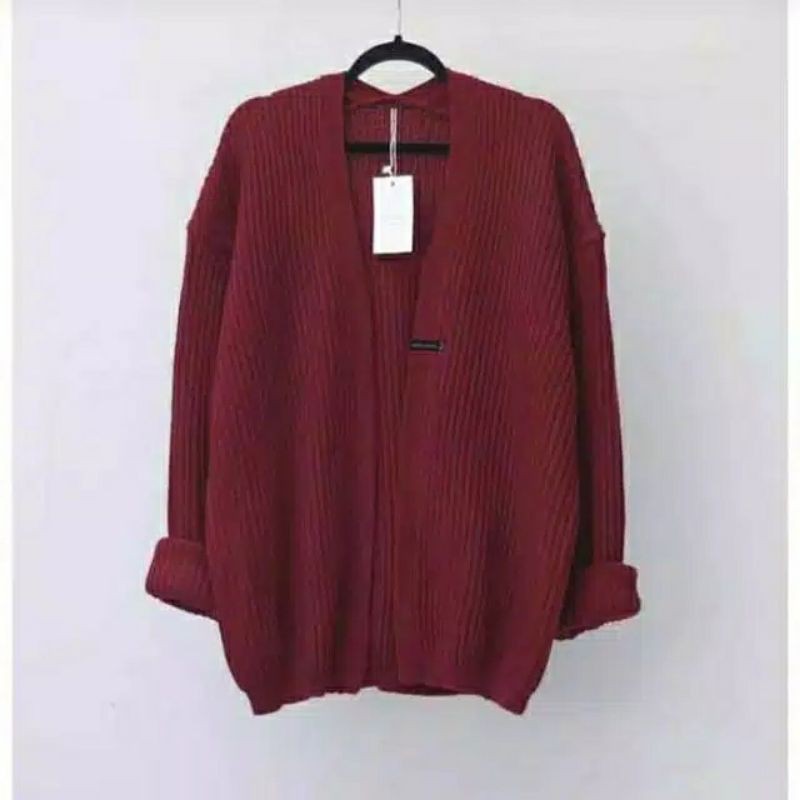 CARDY OUTER / Cardigan Rajut Wanita / Cardy Rajut / Cardi Wanita / Cardigan Breaca / RJ FASHIONSTORE-MAROON