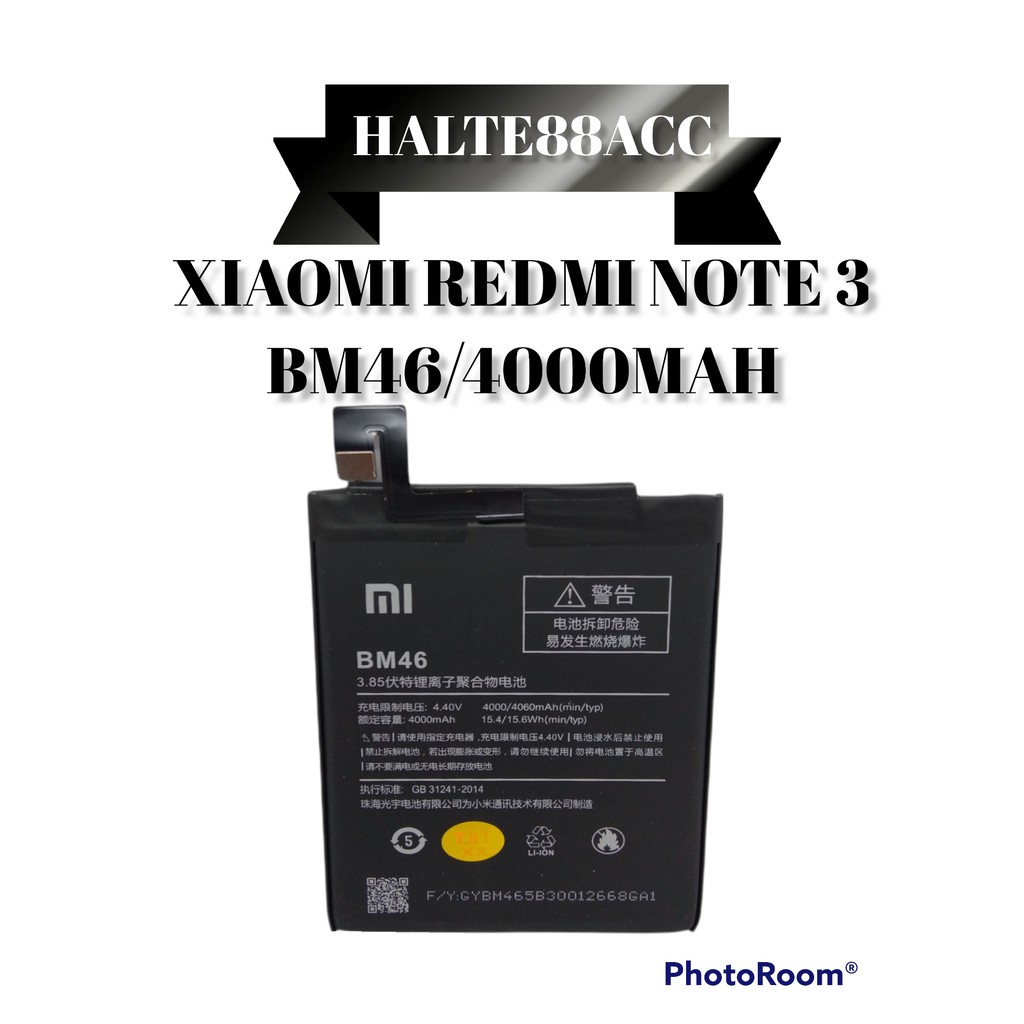 BATERAI ORIGINAL XIAOMI REDMI NOTE 3 / REDMI NOTE 3PRO BM46