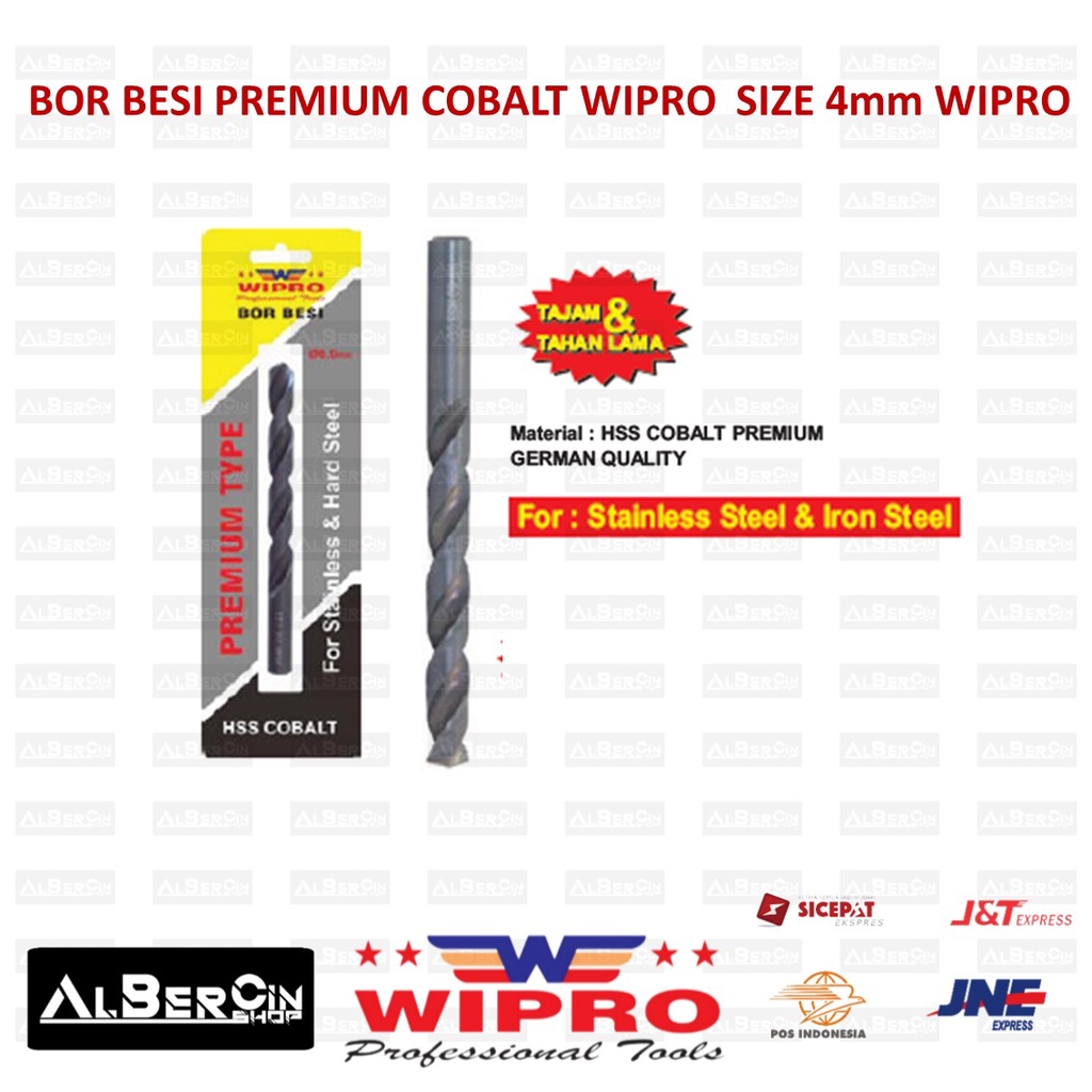 Mata Bor Besi Premium Cobalt HSS 4mm Wipro 4 mm