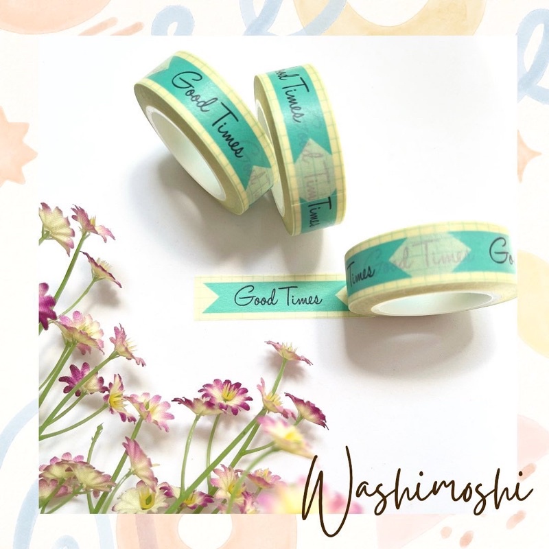 

Washimoshi Masking Washi Tape Good Times Design (10 meter)