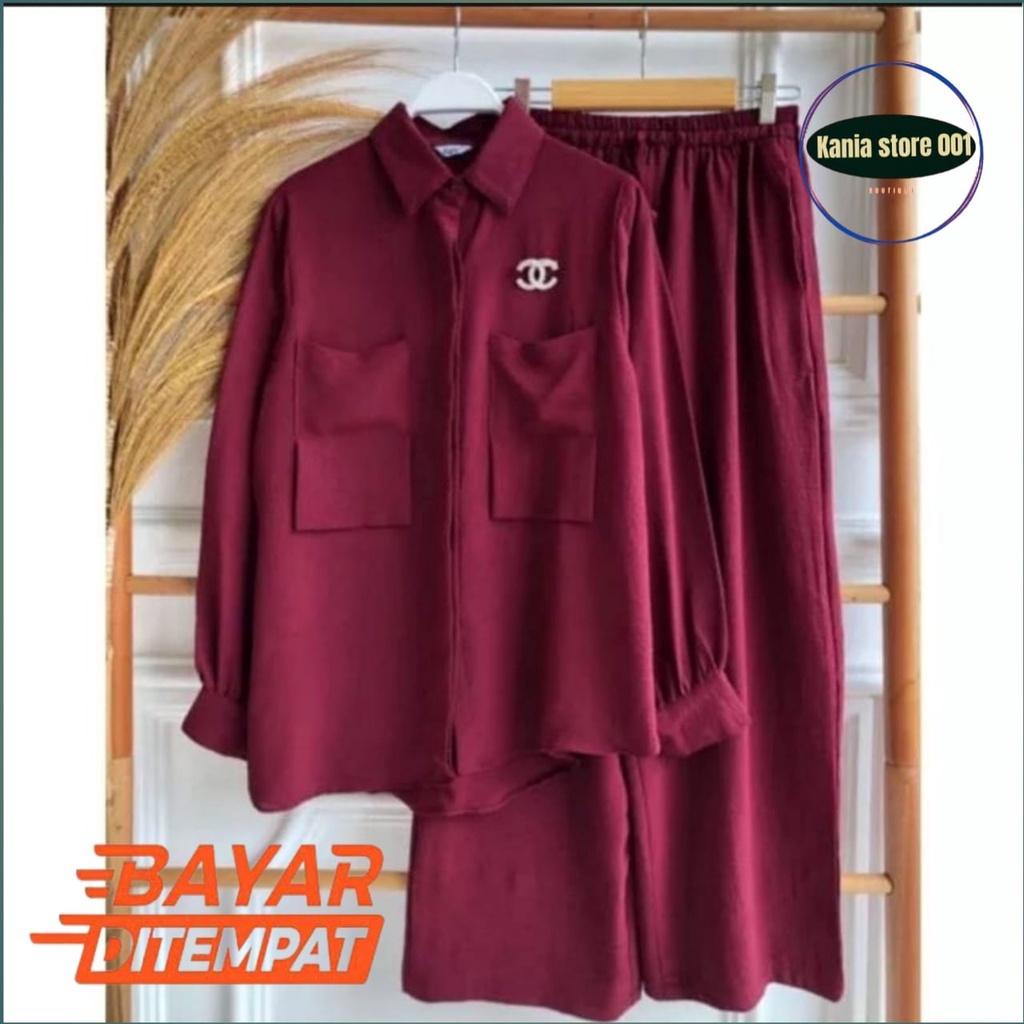 BALILA SET CRINKLE / ONE SET BALILA SAKU DEPAN / SETELAN CRINKLE POLOS / ONE SET TERBARU KANIASTORE0