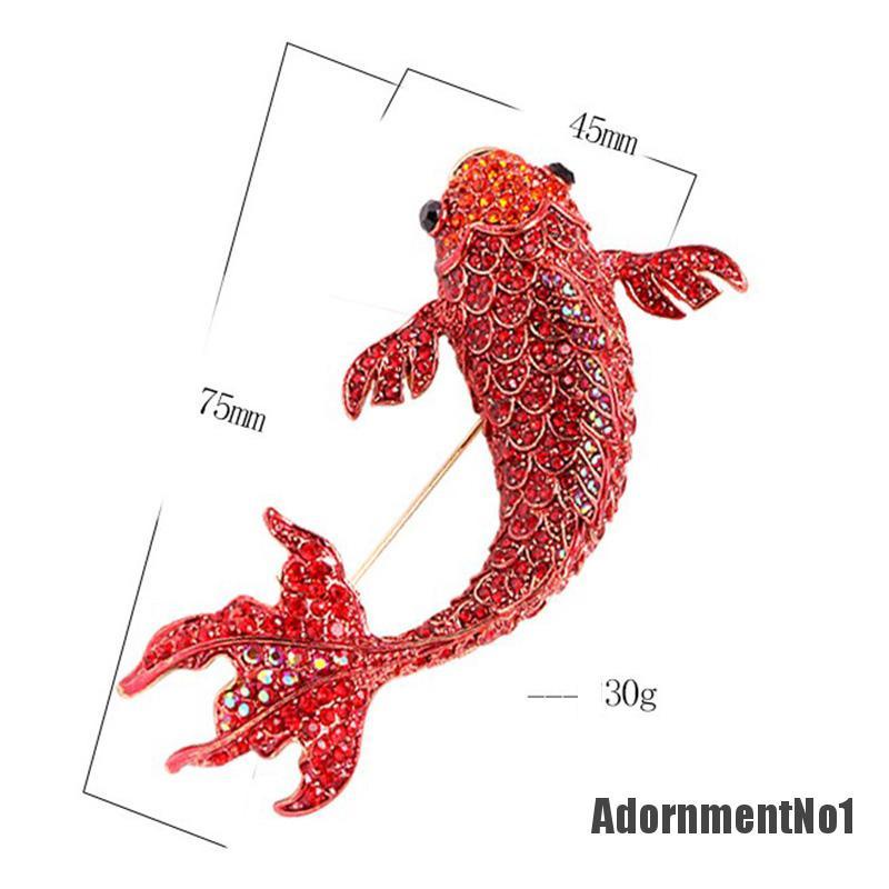 (Adornmentno1) 1pc Bros Pin Enamel Bentuk Ikan Mas Merah Untuk Wanita