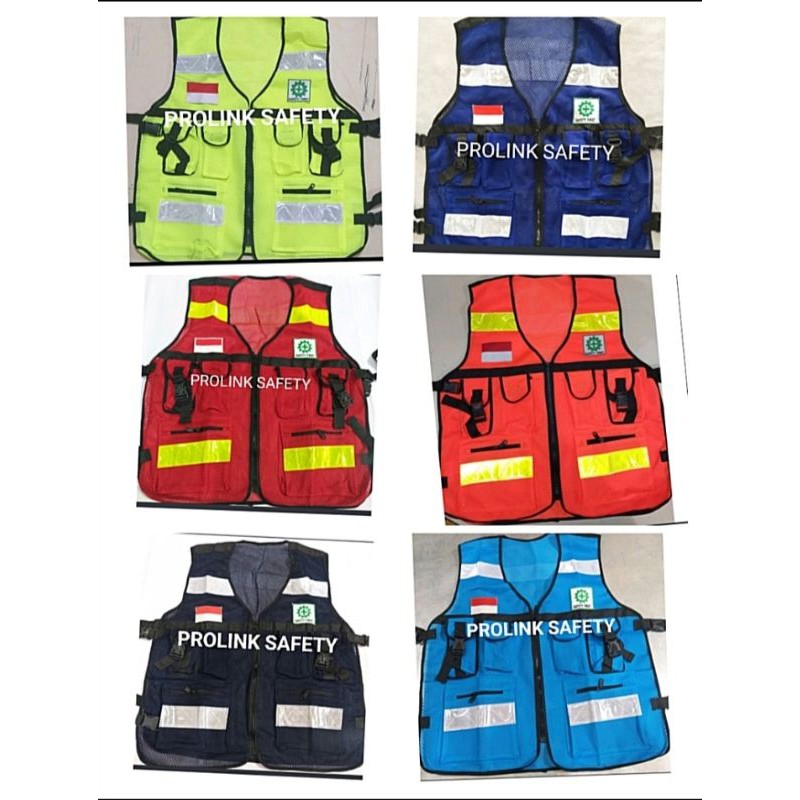 ROMPI SAFETY MODEL TAMBANG 6 WARNA BERLOGONK3 BENDERA