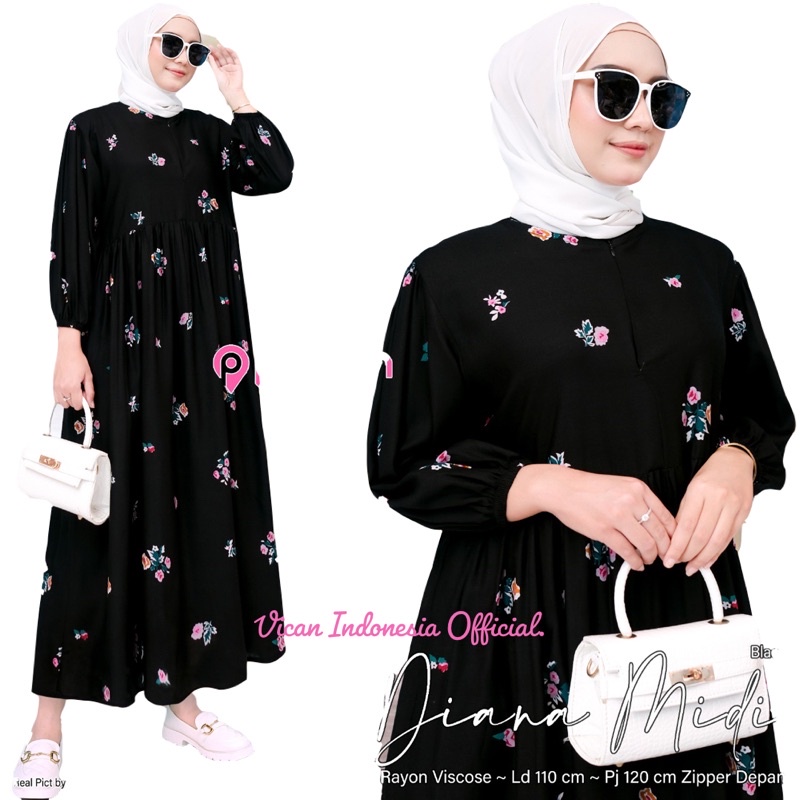 NEW MIDI DRESS SERIES BEST SELLER ORIGINAL BY PINKAN MESITA - KALUNA - KINAN - DIANA - CHIKA - JOLIE