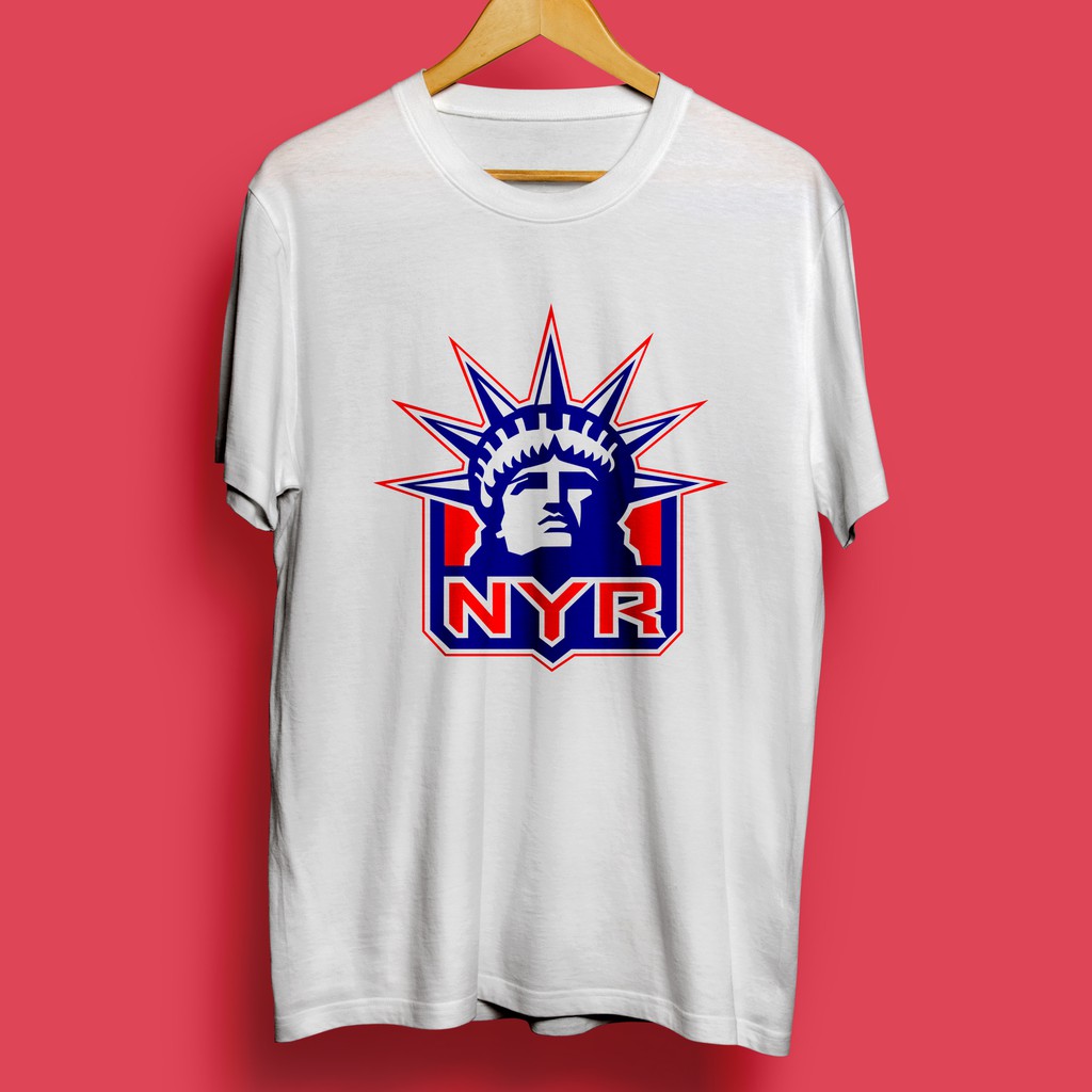 Kaos T-shirt New York Rangers hockey NHL Hockey Baju Katun Premium