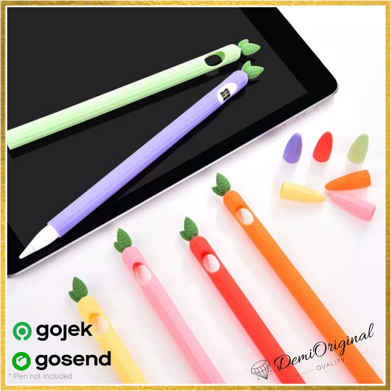 Apple Pencil Cute Carrot Silicone Case Gen 1 / 2 Full 360 Protective