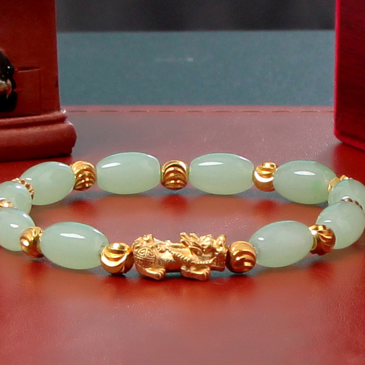 Lucky Women Jade Pixiu Bracelet Gelang Tangan Giok Naga