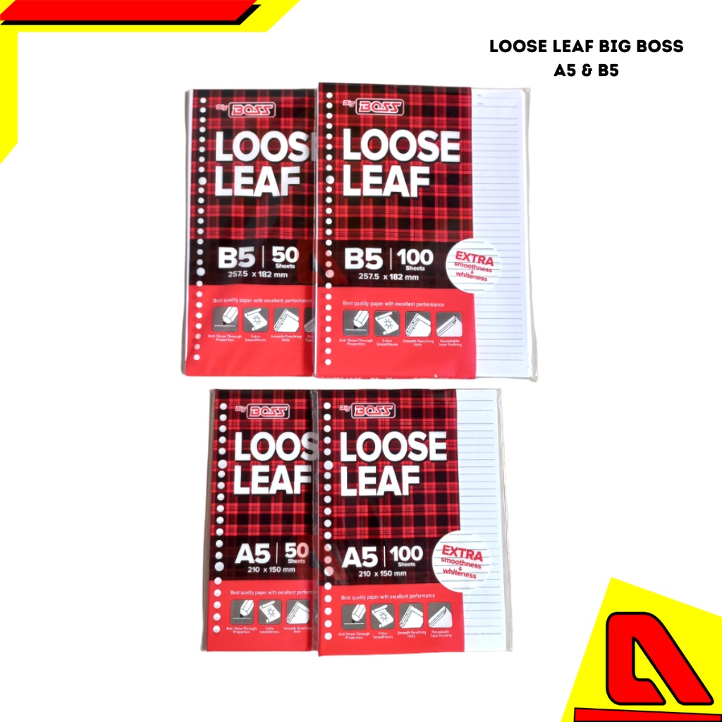 

LOOSE LEAF BIG BOSS KERTAS ISI ULANG BINDER A5 DAN B5 PAK MURAH