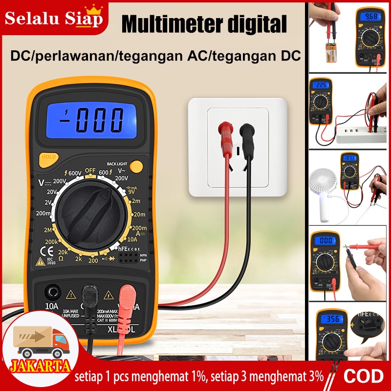 Multimeter Digital AC/DC Voltage Tester / Multitester Digital/Avometer Digital XL830L termasuk baterai