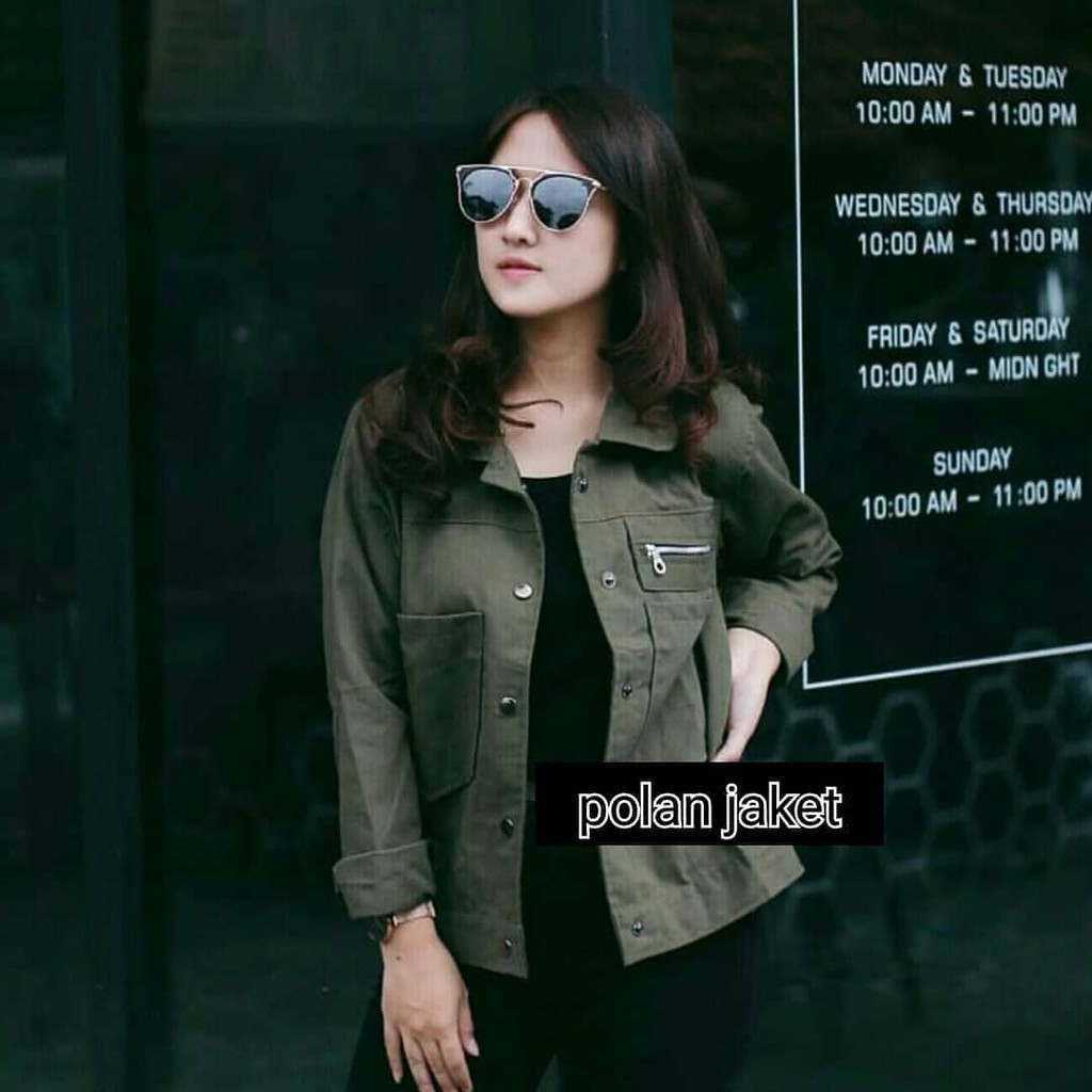 FASHION PEREMPUAN DILAN       polan jaket army mc   PALING LARIS BARU MURAH TERBAIK NEW