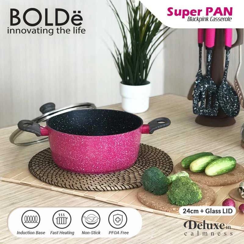Super PAN Casserole 24 cm  Granite BlackPink Series Original BOLDe