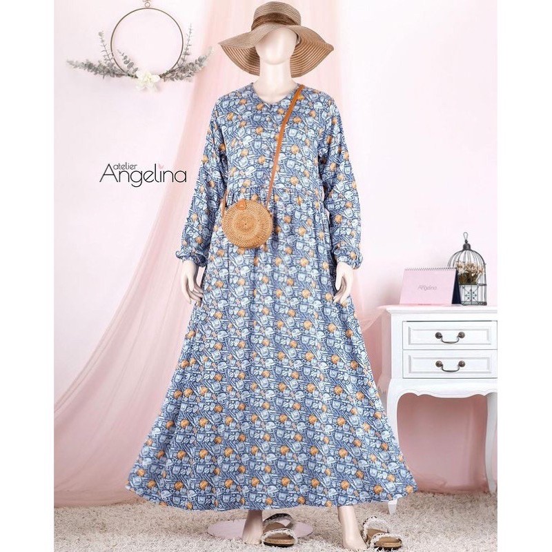 READY ATELIER ANGELINA-SARAH DRESS-BASEBALL BLUE JEANS M