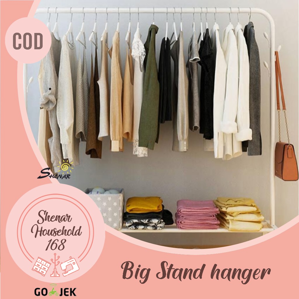 SHENAR , GANTUNGAN BAJU TERBUKA LEMARI  BAJU RAK BAJU TERBUKA BIG STAND HANGER MULTIFUNGSI SERBAGUNA UNIK 3D GANTUNGAN TOPI TAS BAJU KRUDUNG ( BISA COD )