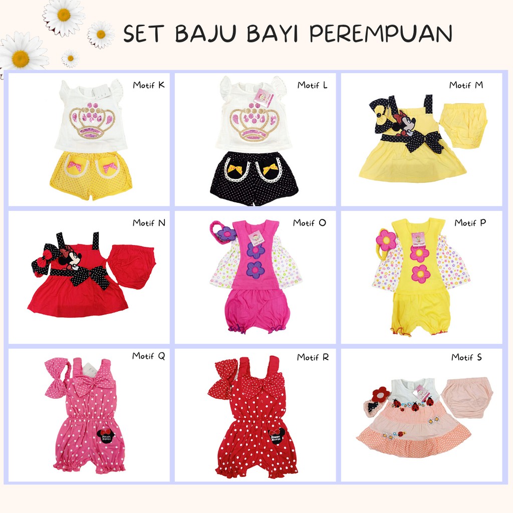 Jual Set Baju Bayi Perempuan Dress Bayi Jumpsuit Bayi Baju Dan Celana Bayi Shopee Indonesia