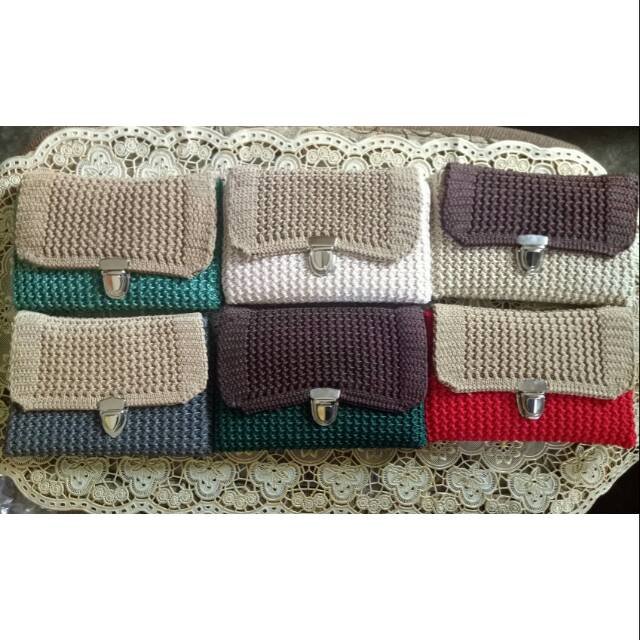PAKET USAHA Khusus pembelian 6pcs tas selempang rajut gesper cantik