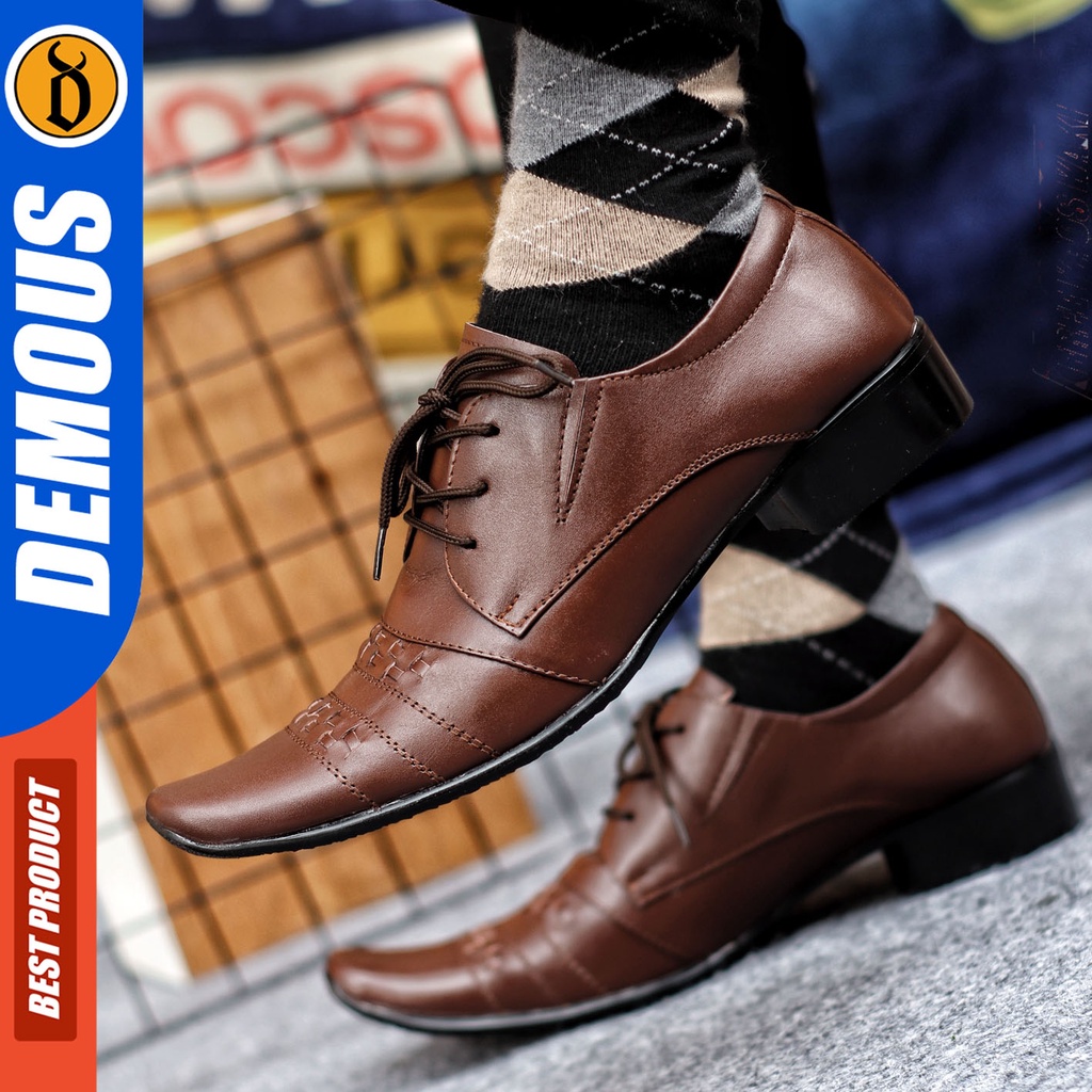 DEMOUS SUMAK - Sepatu Formal Pantofel Kerja Pria Hitam Kulit Asli