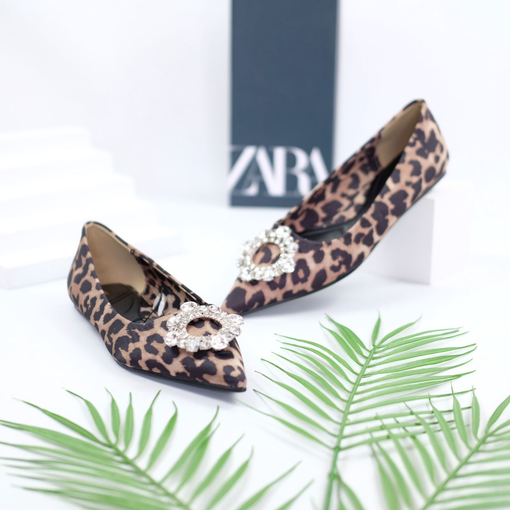 [7.7 Boombastis Sale⚡] - SEPATU WANITA ZS416 LEOPARD FLAT SHOES PREMIUM IMPORT