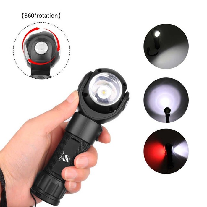 Senter LED Rechargeable 360 Degree Rotating Head T6 + COB LED TG S200