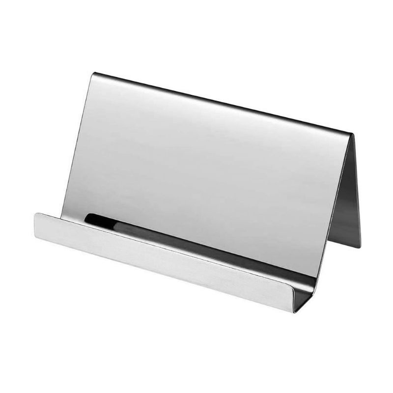 Mary High-End Stainless Steel Tempat Kartu Nama Bisnis Display Stand Rak Desktop Ta