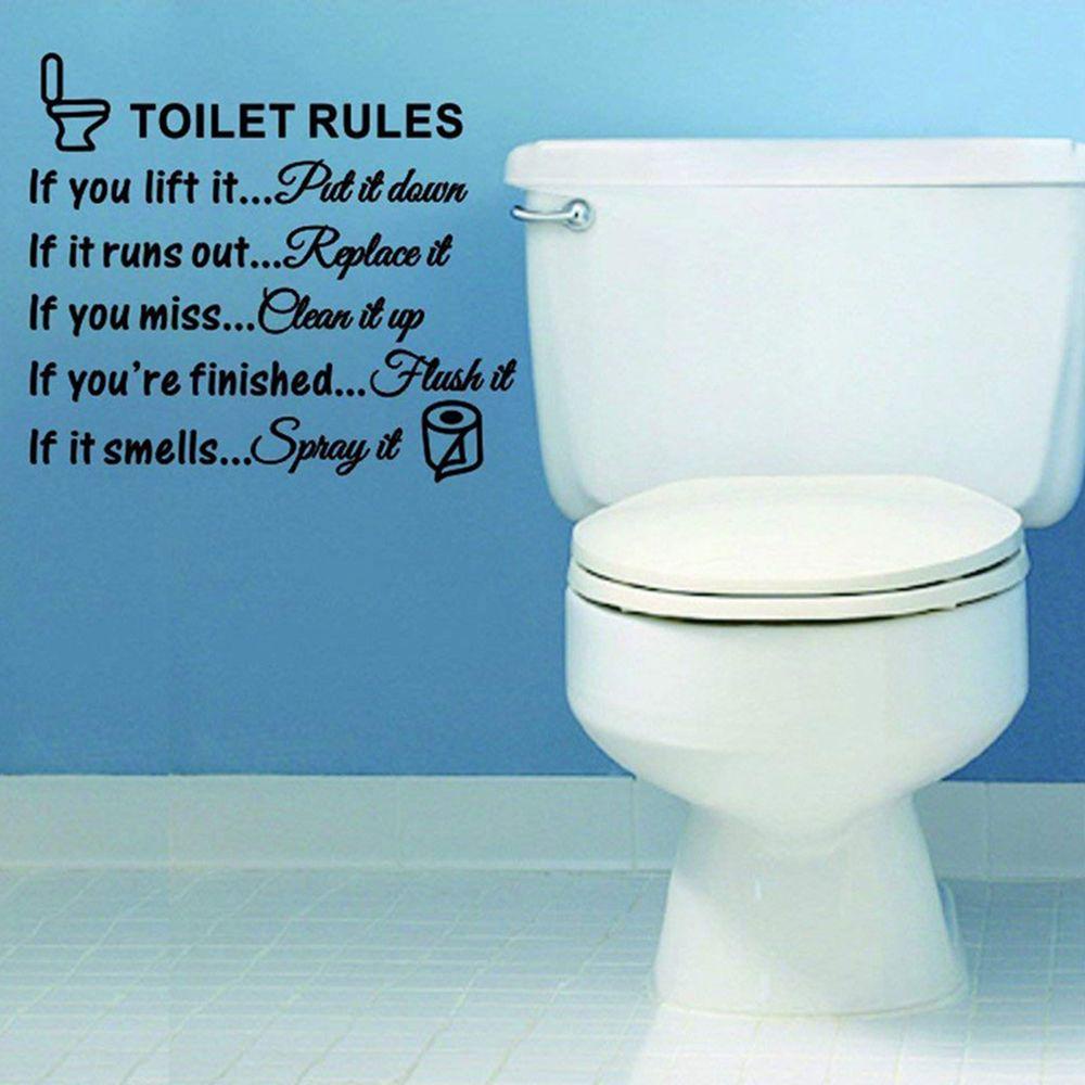 Populer Stiker Dinding Removable Kamar Mandi Washroom Dekorasi Rumah Segi Empat Decals